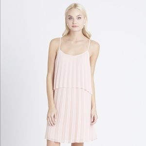 BCBG Sleeveless Sunburst High/Low Pleated Dress